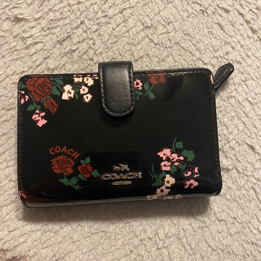Real Coach Floral Leather Wallet